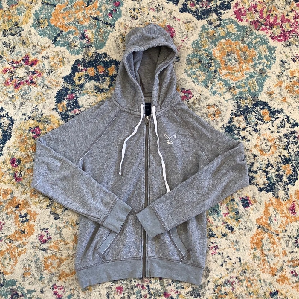 Gray zip up sweatshirt